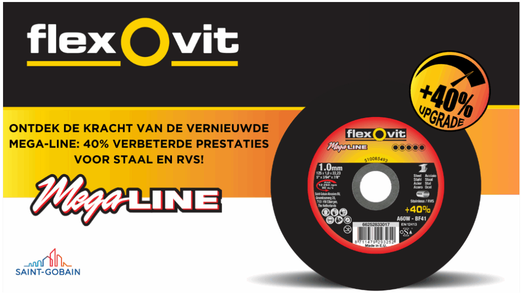 Flexovit Mega-Line Disque à Tronçonner pour Acier – 40% UPGRADE!